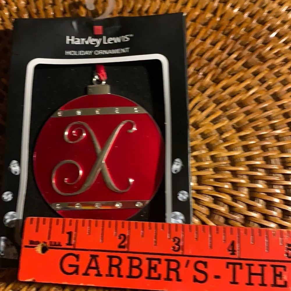🌸 $3 if bundled Harvey Lewis Swarovski Crystal Holiday Ornament Letter X NWT